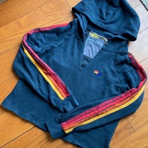 Aviator Nation Cropped Split Neck Sweatshirt